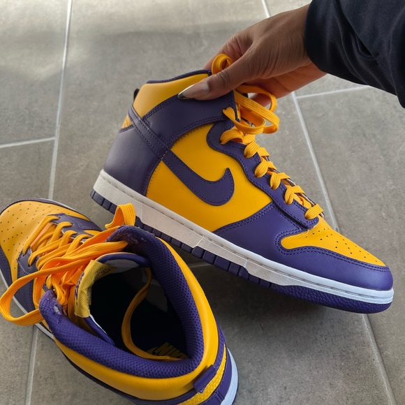 Nike Other - Nike Dunk High Retro Lakers Sneakers Men’s Size 8.5 Good Condition